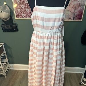 NWT Red Dress Boutique Aura Pink and White Striped Maxi Dress Size S 👑